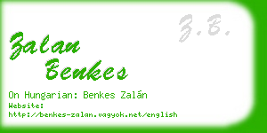 zalan benkes business card