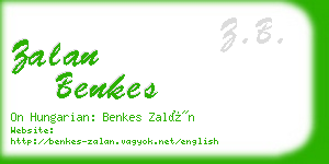 zalan benkes business card